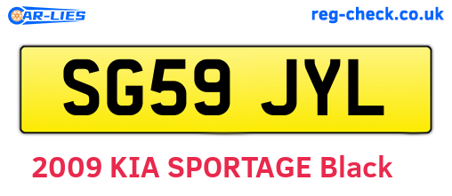 SG59JYL are the vehicle registration plates.