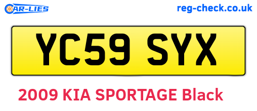 YC59SYX are the vehicle registration plates.