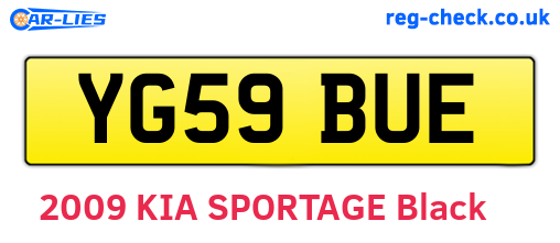 YG59BUE are the vehicle registration plates.