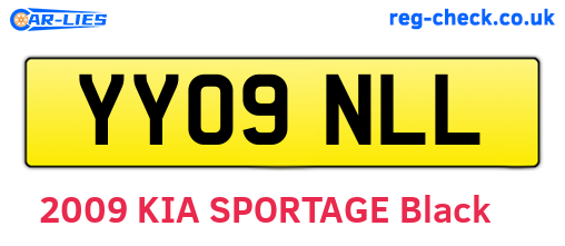 YY09NLL are the vehicle registration plates.