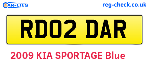 RD02DAR are the vehicle registration plates.