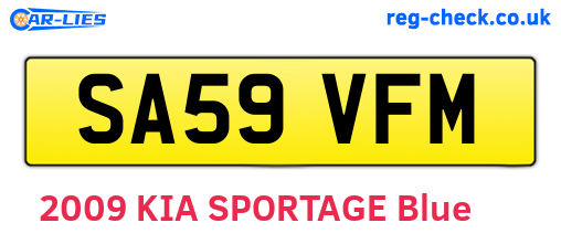 SA59VFM are the vehicle registration plates.