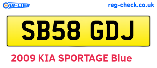 SB58GDJ are the vehicle registration plates.