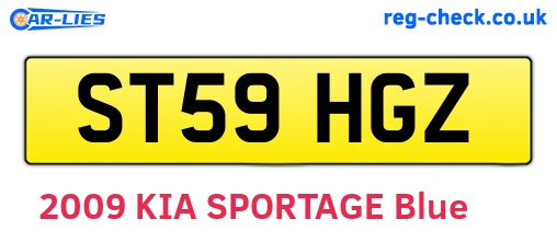 ST59HGZ are the vehicle registration plates.