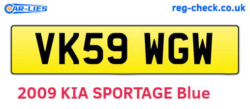 VK59WGW are the vehicle registration plates.