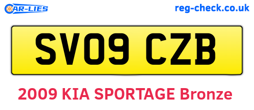 SV09CZB are the vehicle registration plates.