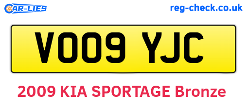 VO09YJC are the vehicle registration plates.
