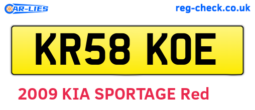 KR58KOE are the vehicle registration plates.