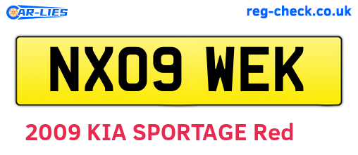 NX09WEK are the vehicle registration plates.
