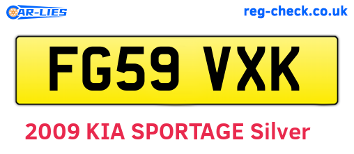 FG59VXK are the vehicle registration plates.