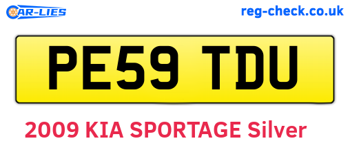 PE59TDU are the vehicle registration plates.