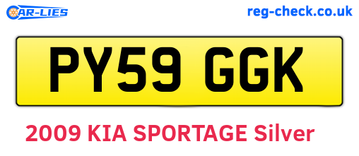 PY59GGK are the vehicle registration plates.
