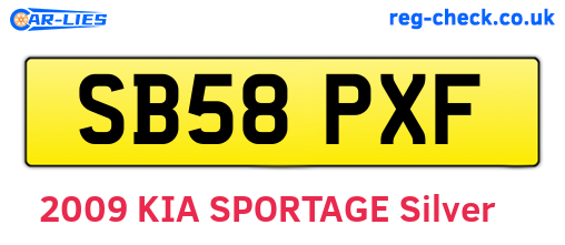 SB58PXF are the vehicle registration plates.