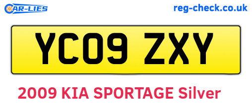 YC09ZXY are the vehicle registration plates.