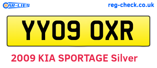 YY09OXR are the vehicle registration plates.