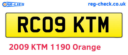 RC09KTM are the vehicle registration plates.