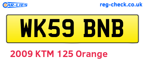 WK59BNB are the vehicle registration plates.