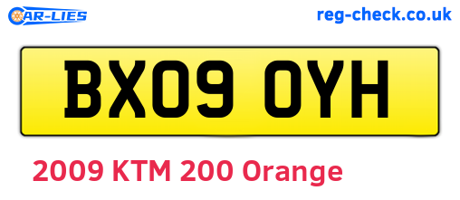 BX09OYH are the vehicle registration plates.