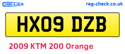 HX09DZB are the vehicle registration plates.