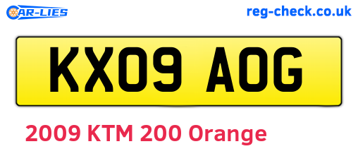 KX09AOG are the vehicle registration plates.