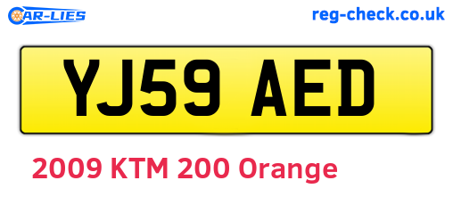 YJ59AED are the vehicle registration plates.