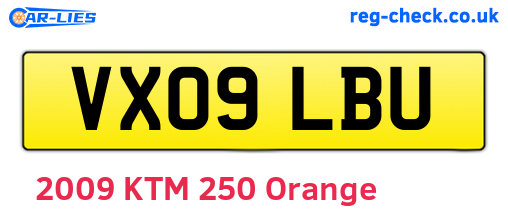 VX09LBU are the vehicle registration plates.