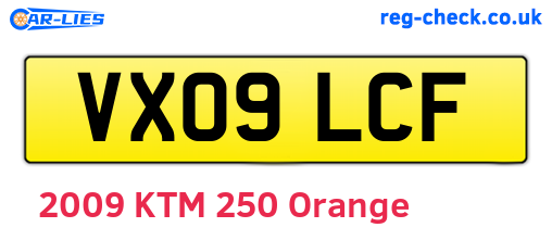 VX09LCF are the vehicle registration plates.