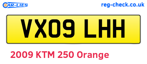 VX09LHH are the vehicle registration plates.