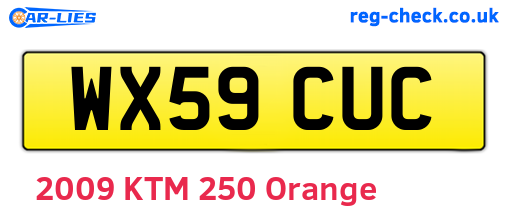 WX59CUC are the vehicle registration plates.