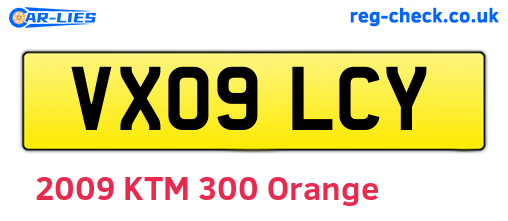 VX09LCY are the vehicle registration plates.