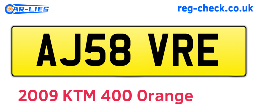 AJ58VRE are the vehicle registration plates.