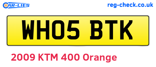 WH05BTK are the vehicle registration plates.
