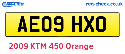 AE09HXO are the vehicle registration plates.