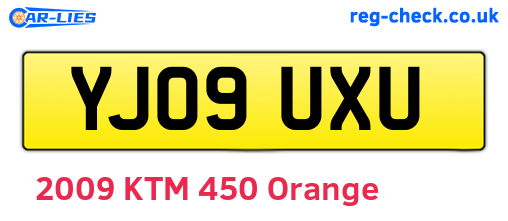 YJ09UXU are the vehicle registration plates.