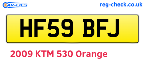 HF59BFJ are the vehicle registration plates.