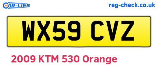 WX59CVZ are the vehicle registration plates.