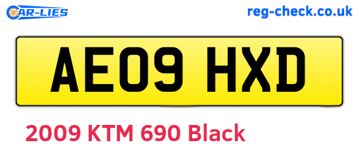 AE09HXD are the vehicle registration plates.