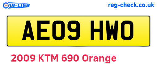 AE09HWO are the vehicle registration plates.