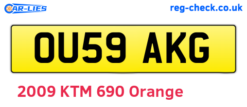 OU59AKG are the vehicle registration plates.