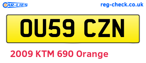 OU59CZN are the vehicle registration plates.
