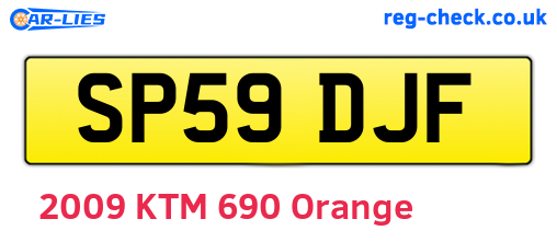 SP59DJF are the vehicle registration plates.