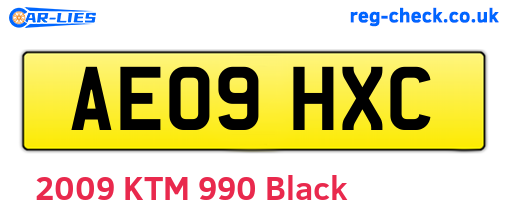 AE09HXC are the vehicle registration plates.