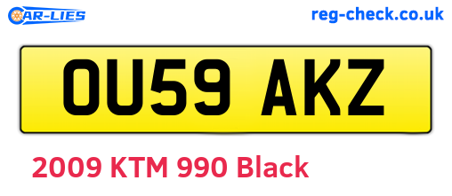 OU59AKZ are the vehicle registration plates.