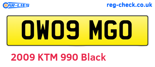 OW09MGO are the vehicle registration plates.