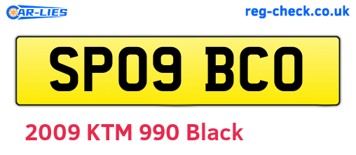 SP09BCO are the vehicle registration plates.