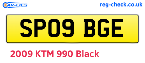 SP09BGE are the vehicle registration plates.