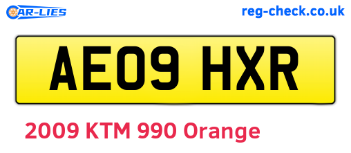 AE09HXR are the vehicle registration plates.