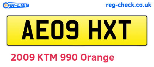 AE09HXT are the vehicle registration plates.