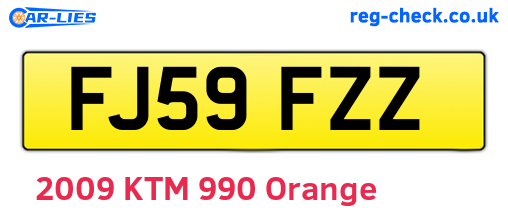 FJ59FZZ are the vehicle registration plates.