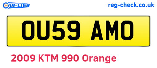 OU59AMO are the vehicle registration plates.